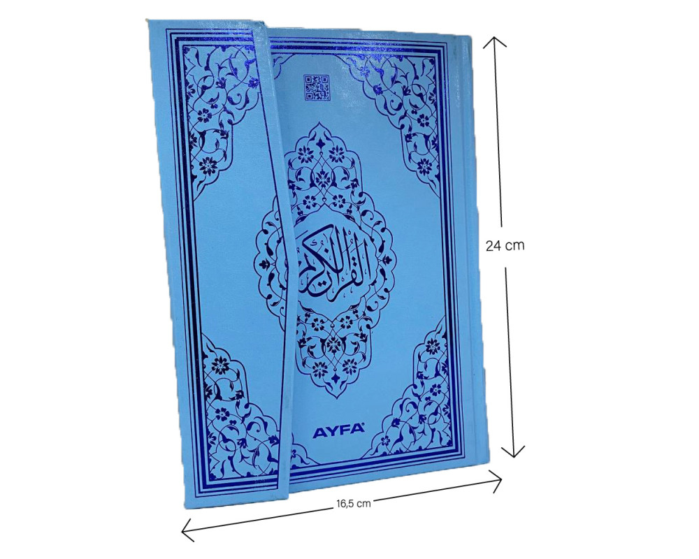 Y-AYFA 123 MAVİ ORTA BOY RENKLİ KURAN-I KERİM MAVİ