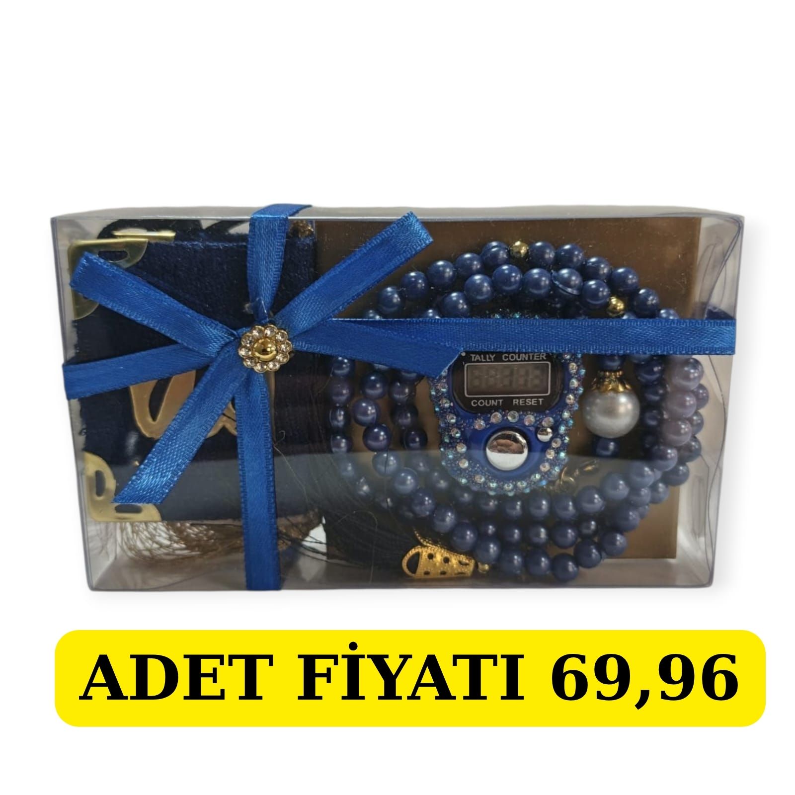 DLK MİNİ KURAN EKONOMİK HEDİYELİK SET PAKETTE 6'LI LACİVERT KOYU MAVİ (MİNİ KURAN,ZİKİRMATİK,İNCİ TESBİH)