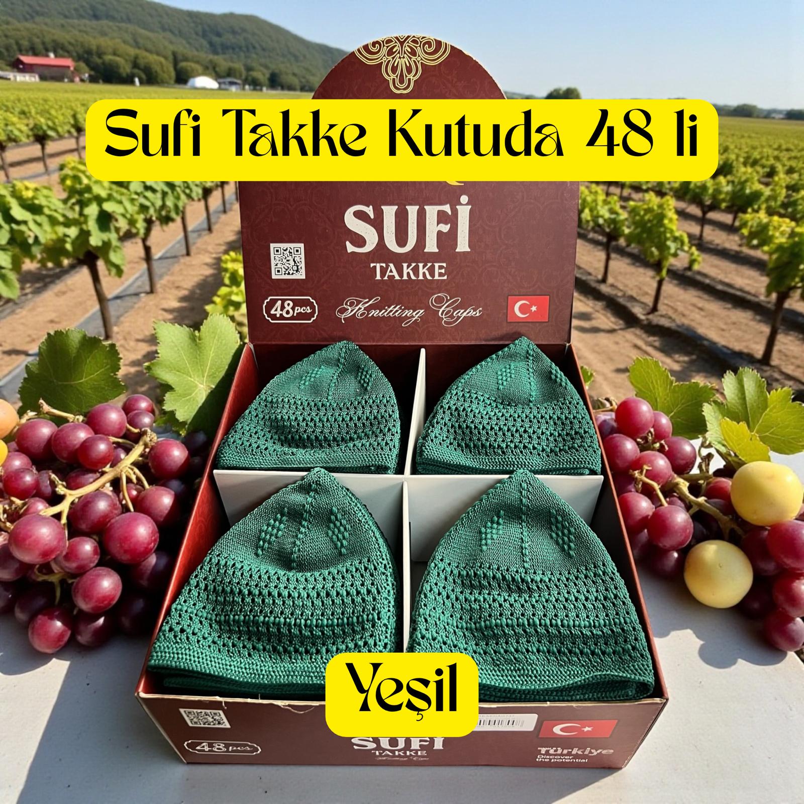 İR TAKKE YEŞİL SUFİ KUTUDA 48 Lİ 