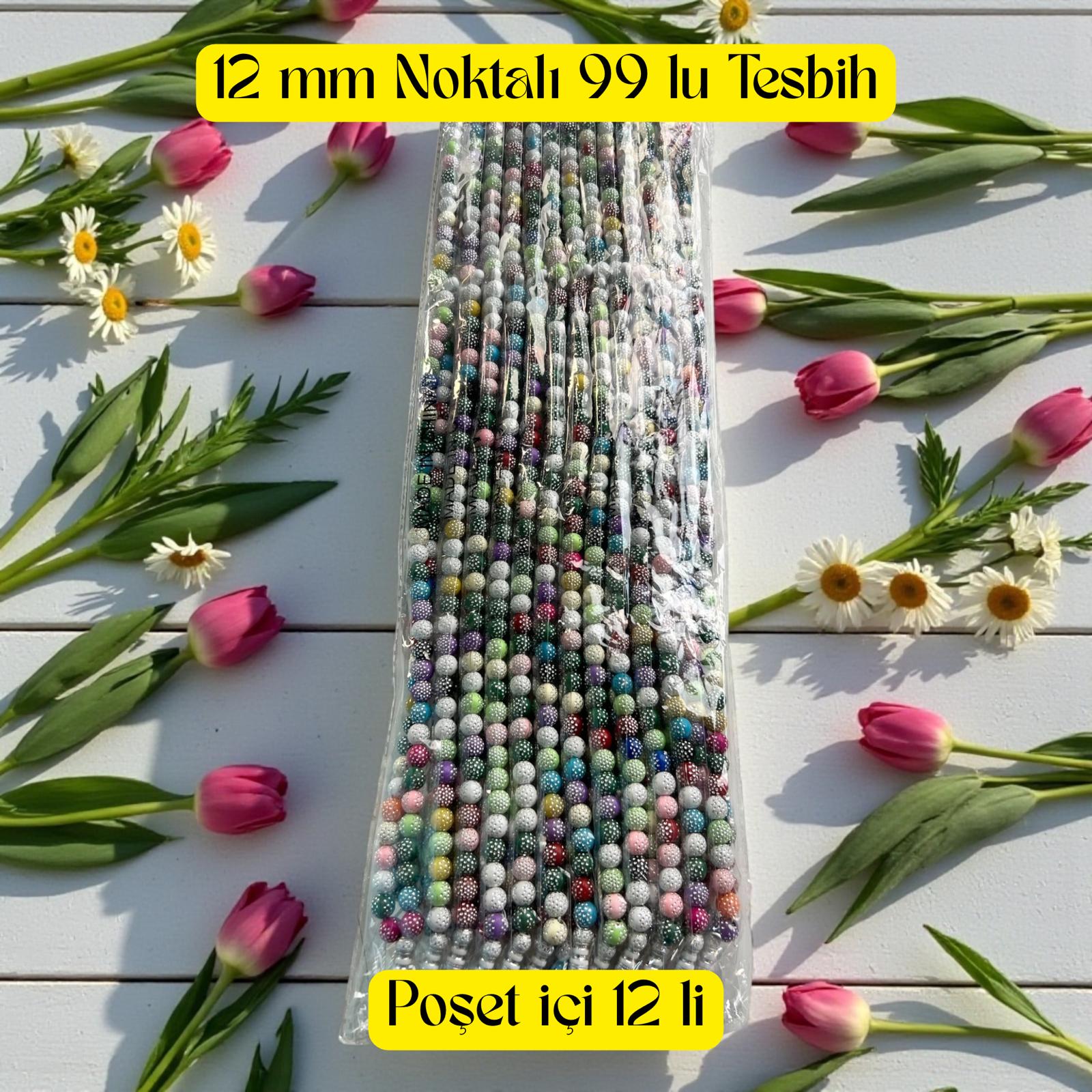 İR TESBİH 99 12 MM NOKTALI POŞET İÇİ 12 Lİ 