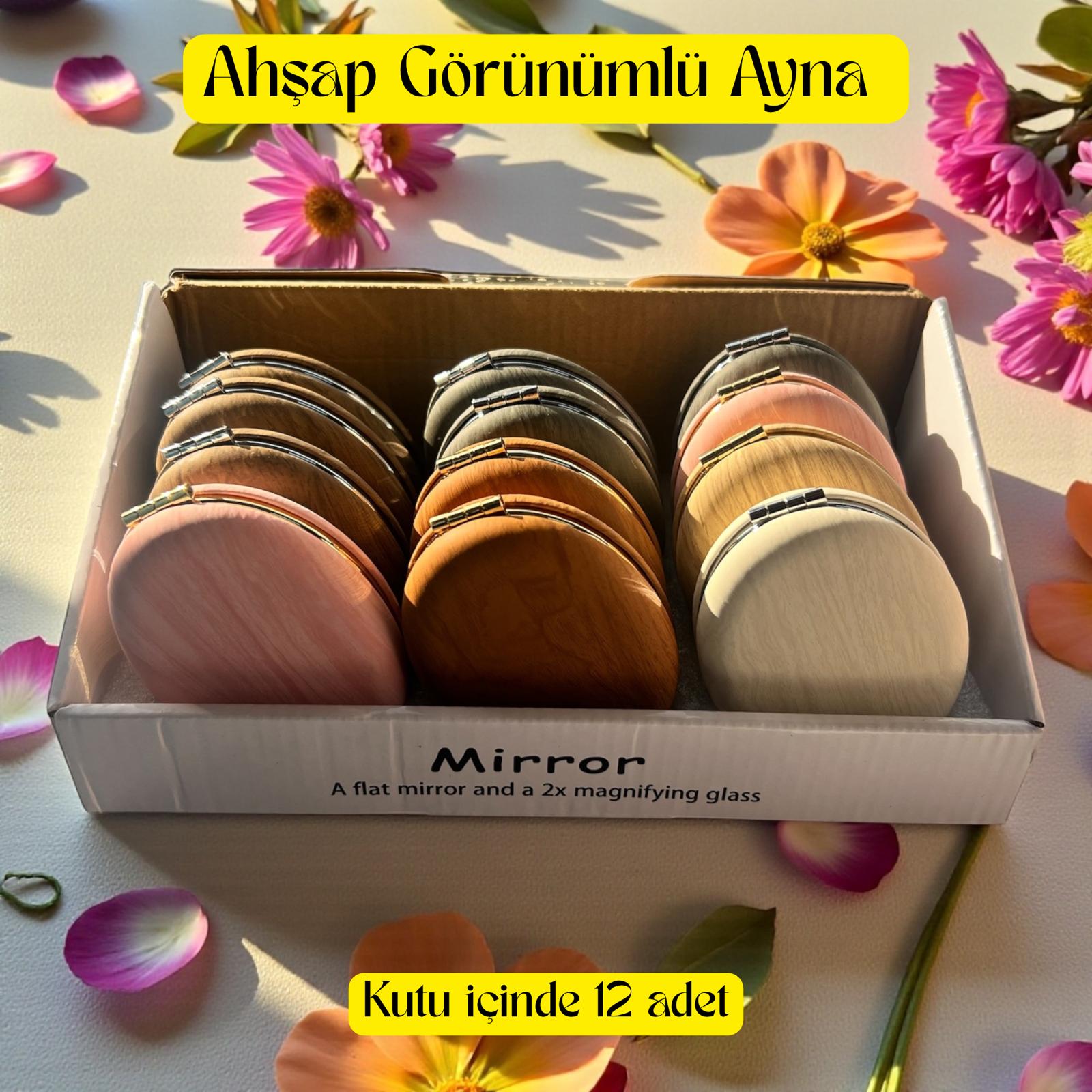İR AYNA AHŞAP GÖRÜNÜMLÜ KUTUDA 12 Lİ
