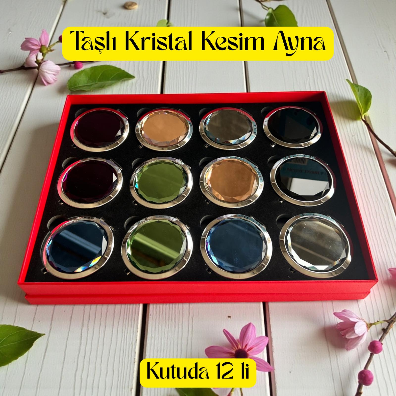 İR AYNA TAŞLI KRİSTAL KESİM KUTUDA 12 Lİ