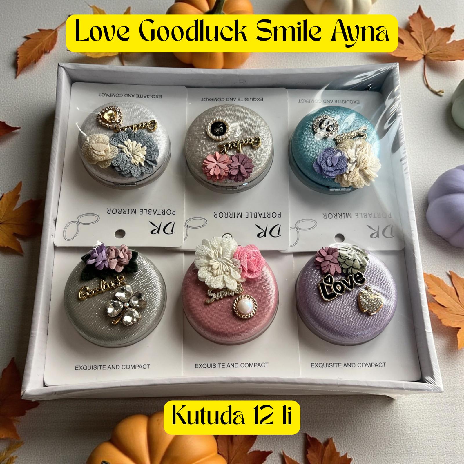 İR AYNA LOVE-GOODLUCK-SMİLE KUTUDA 12 Lİ