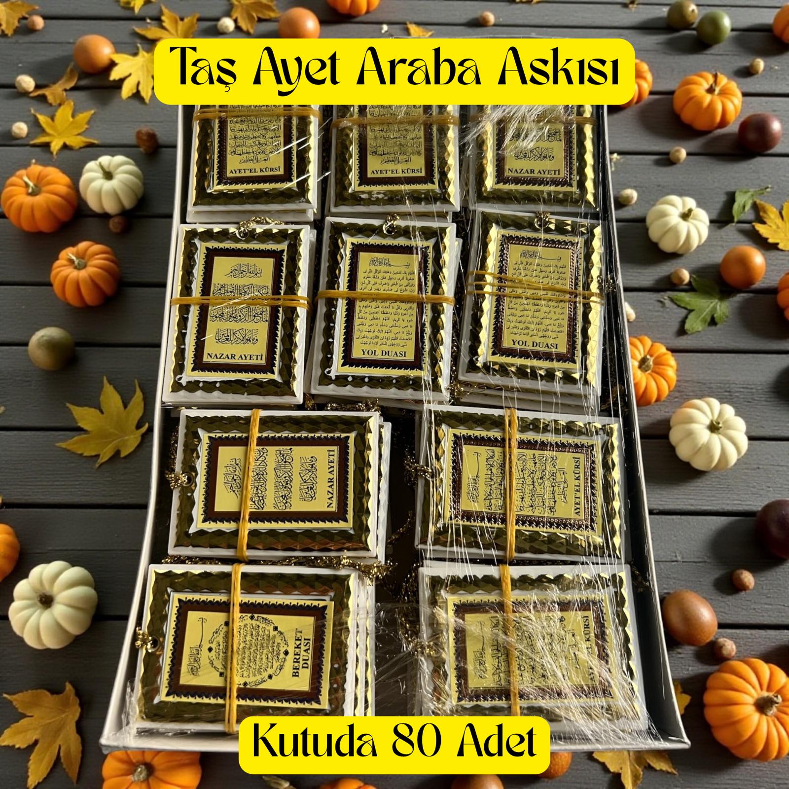 İR ARABA ASKISI OTOSÜS TAŞ AYET KUTUDA 80 Lİ