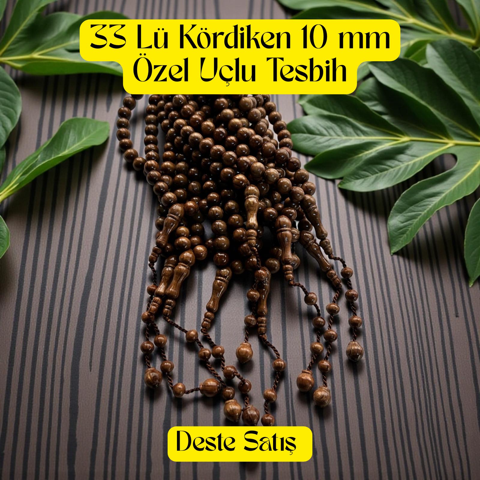 İR TESBİH 33 LÜ KÖRDİKEN 10 MM ÖZEL UÇLU (DESTE) 