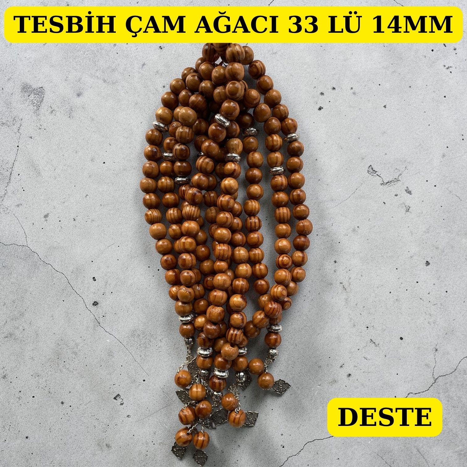 DRG TESBİH ÇAM AĞACI 33 LÜ 14MM DESTE