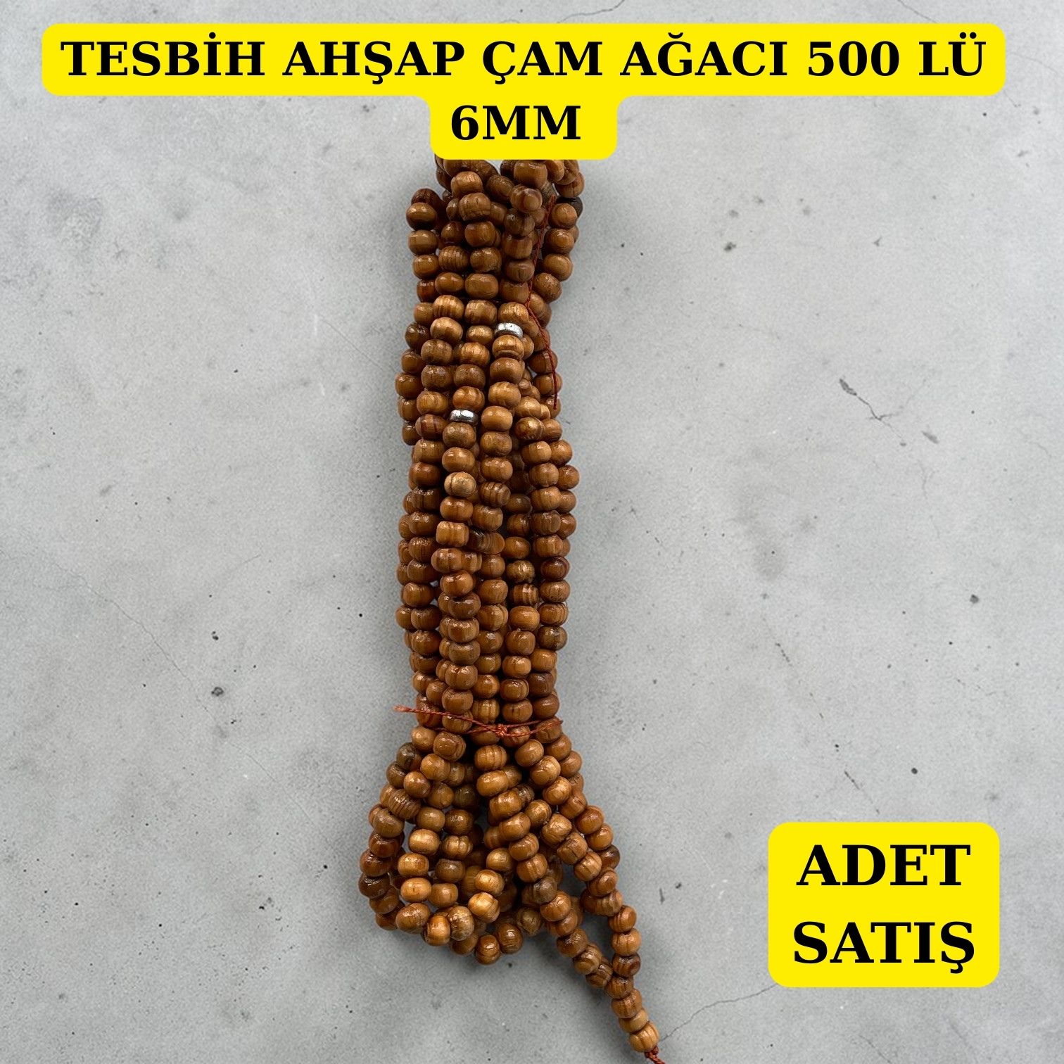 DRG TESBİH AHŞAP ÇAM AĞACI 500 LÜ 6MM ADET SATIŞ