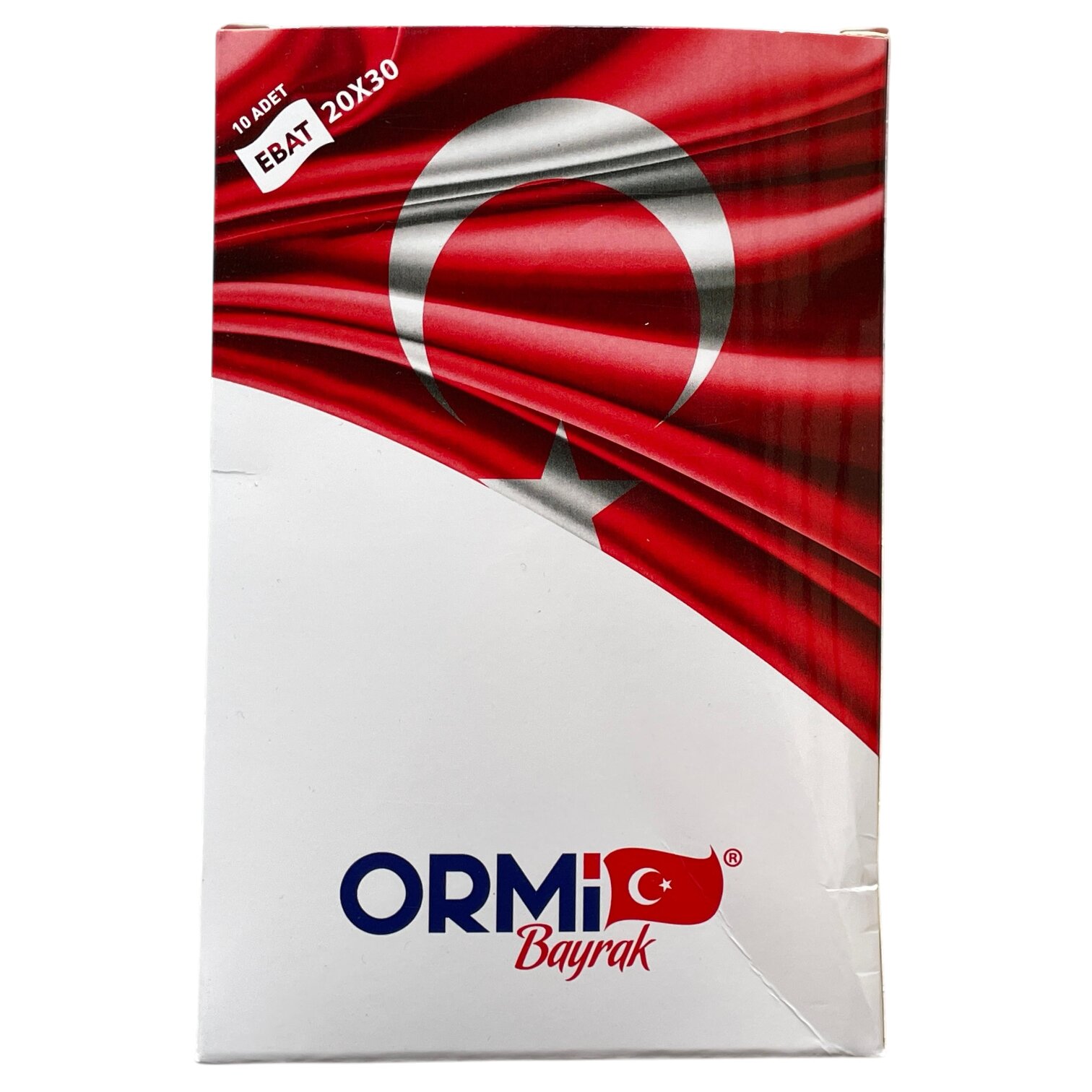 ORMİ 20X30 CM 10'LU ALPAKA KUMAŞ TÜRK BAYRAĞI