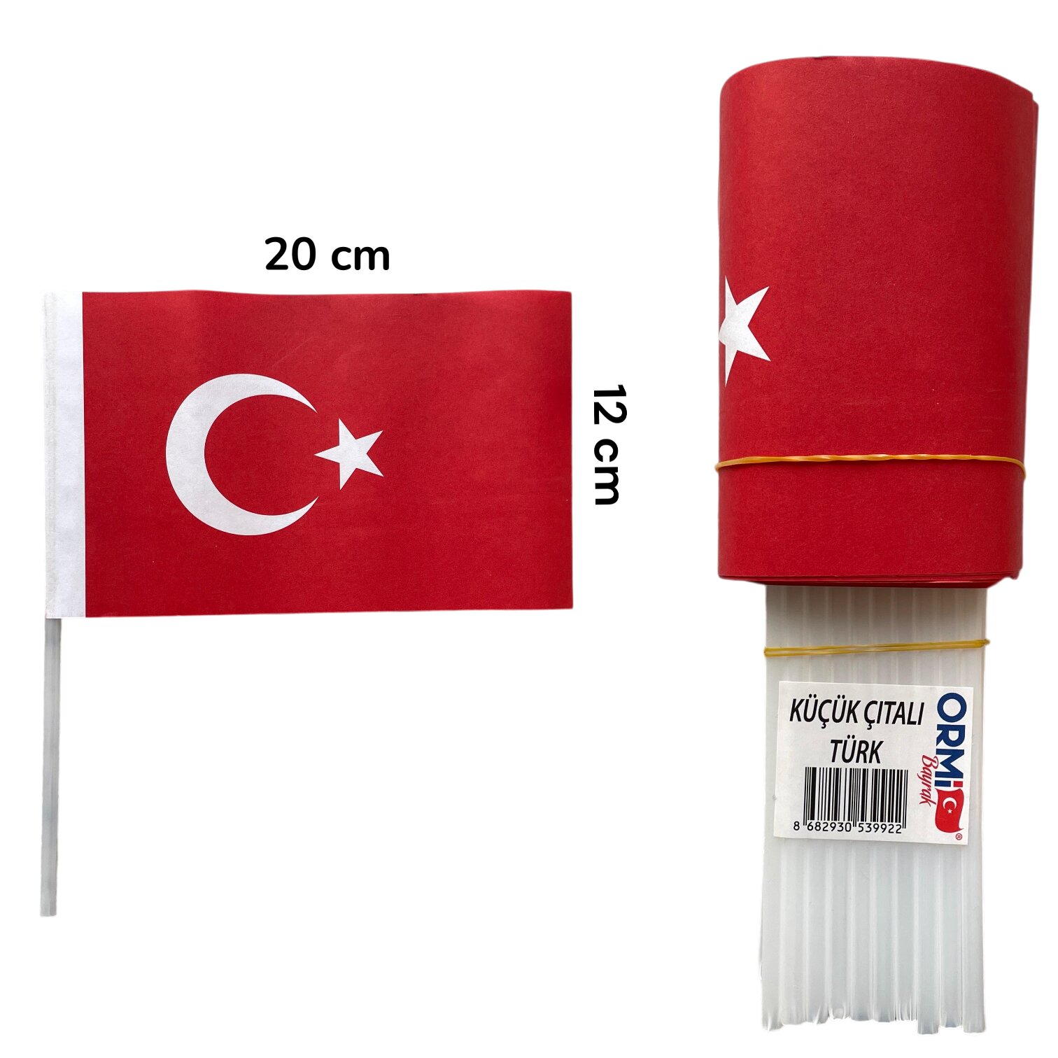 ORMİ KÜÇÜK ÇITALI TÜRK BAYRAĞI 80 Lİ