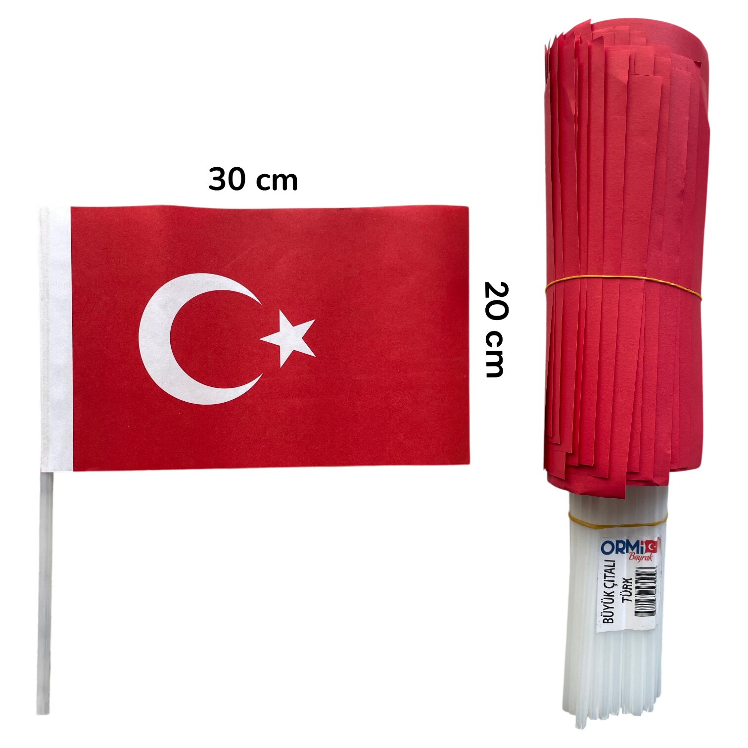 ORMİ BÜYÜK ÇITALI TÜRK BAYRAĞI 40 LI