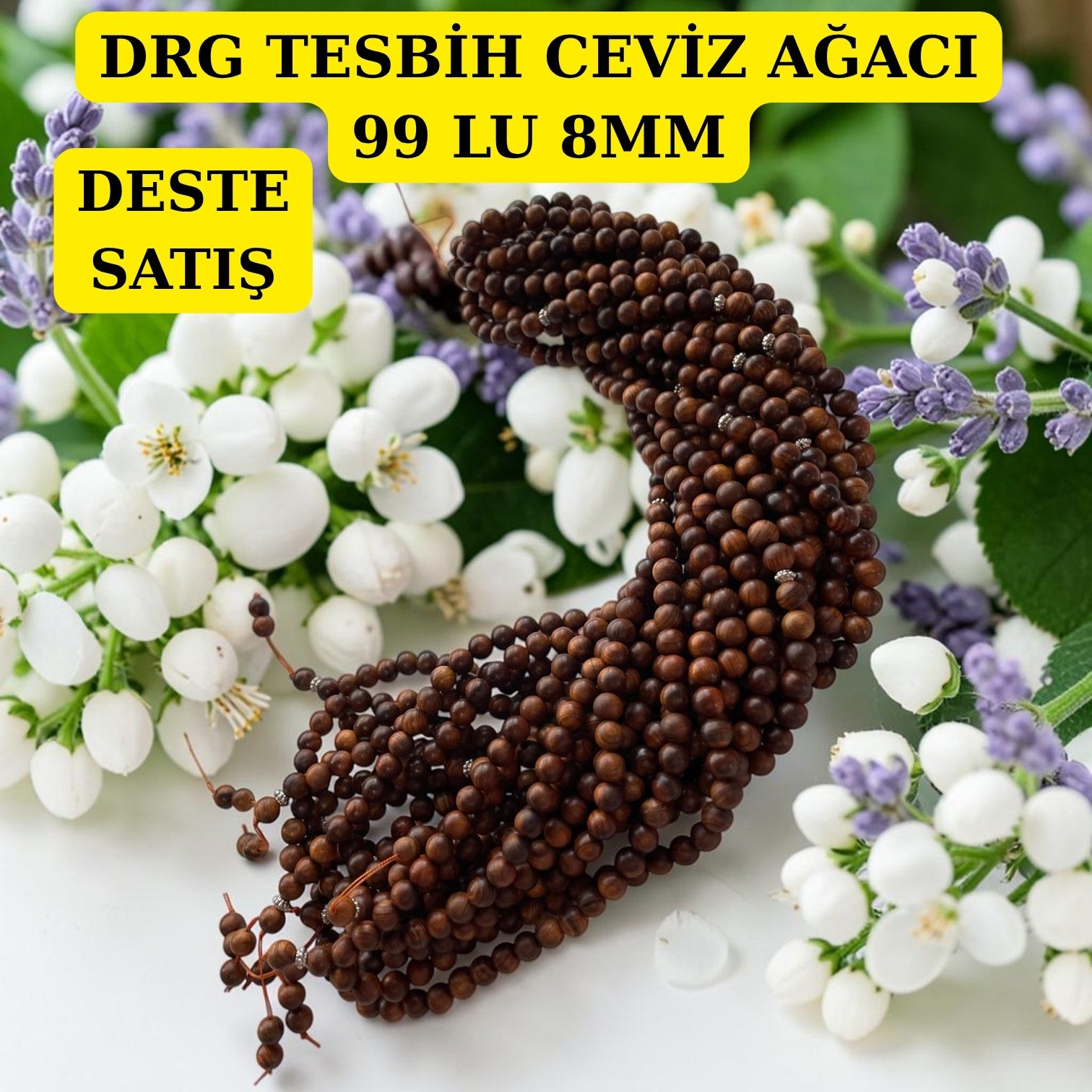 DRG TESBİH CEVİZ AĞACI 99 LU 8MM DESTE