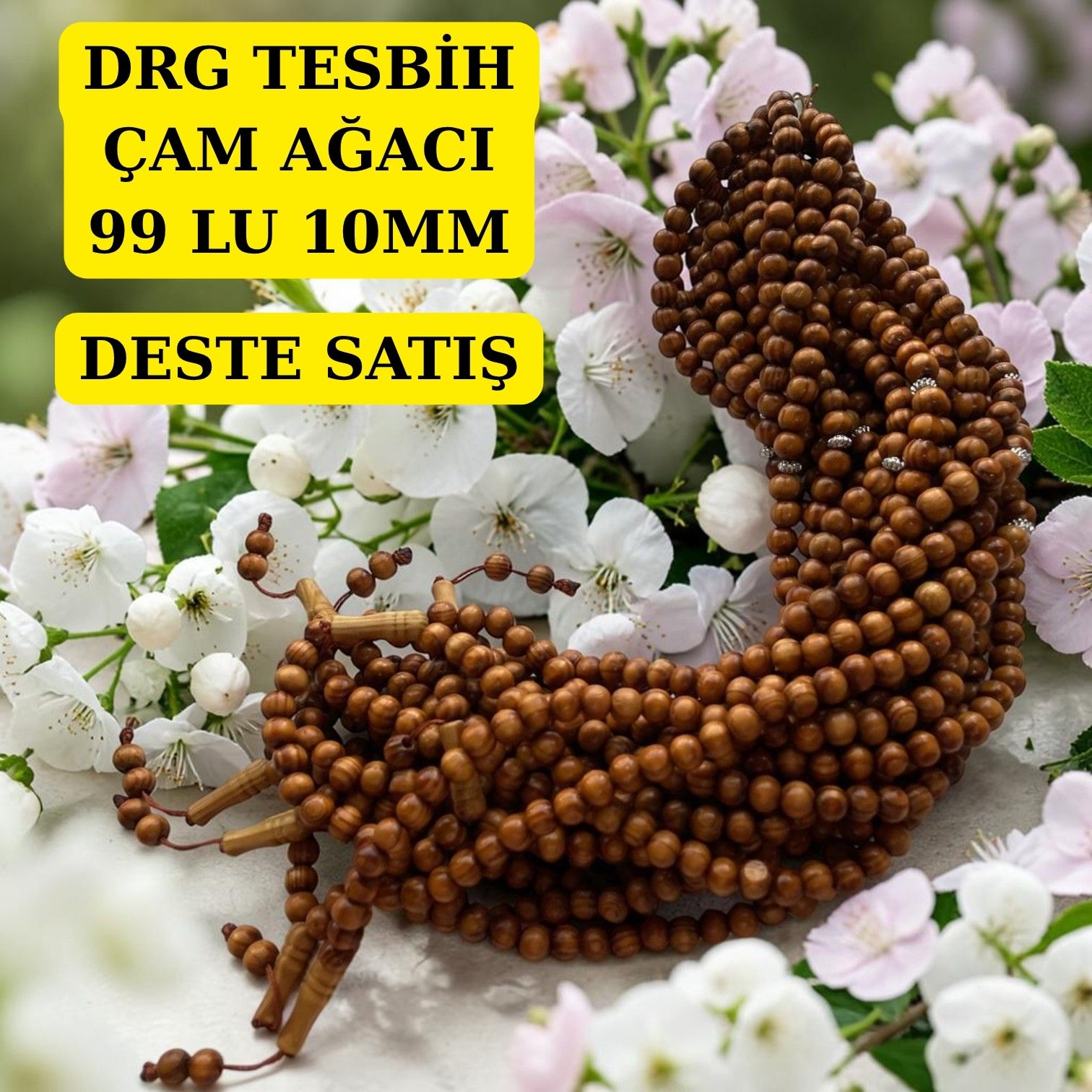 DRG TESBİH ÇAM AĞACI 99 LU 10MM DESTE