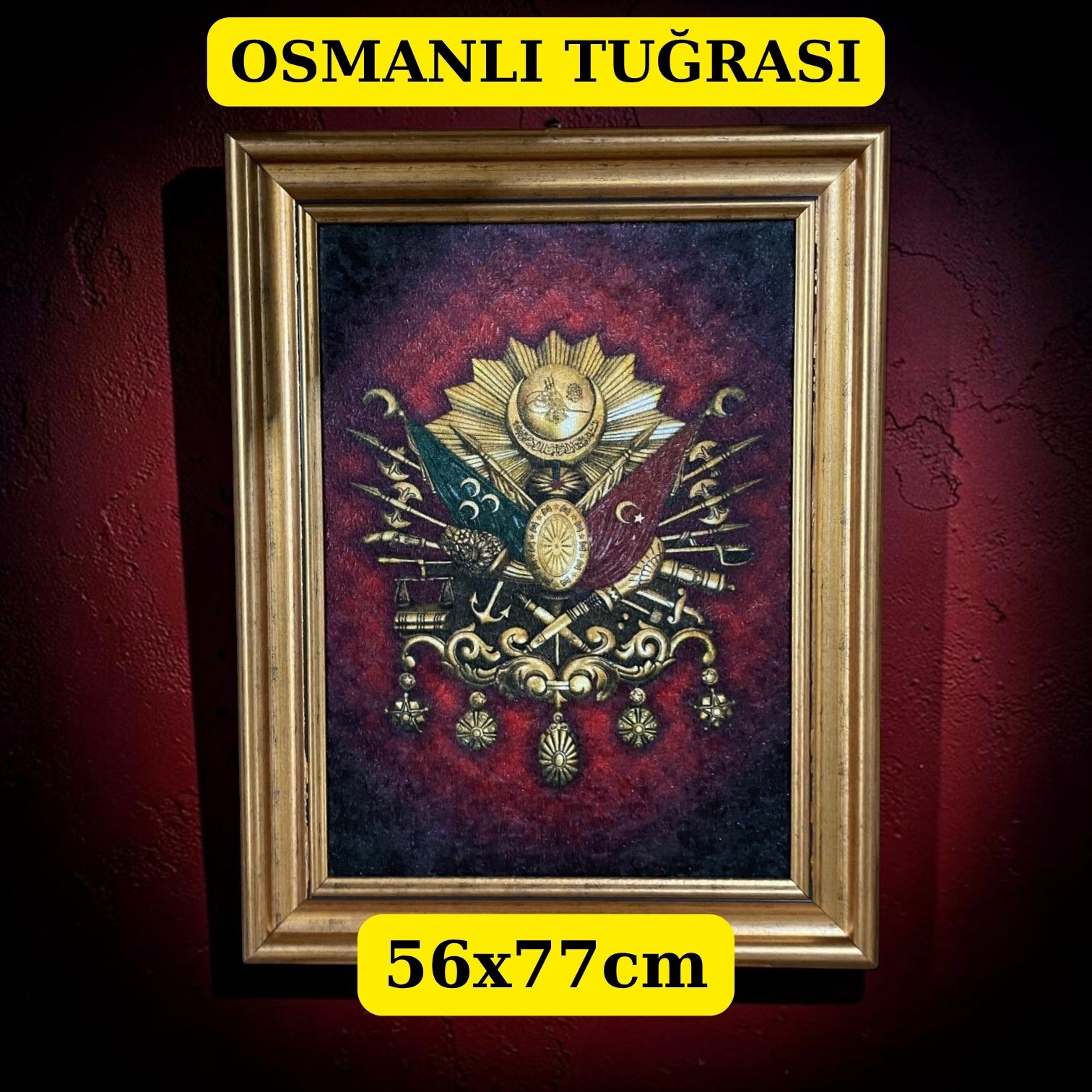 TBL OSMANLI TUĞRASI KADİFE TABLO 6'LI 56X77