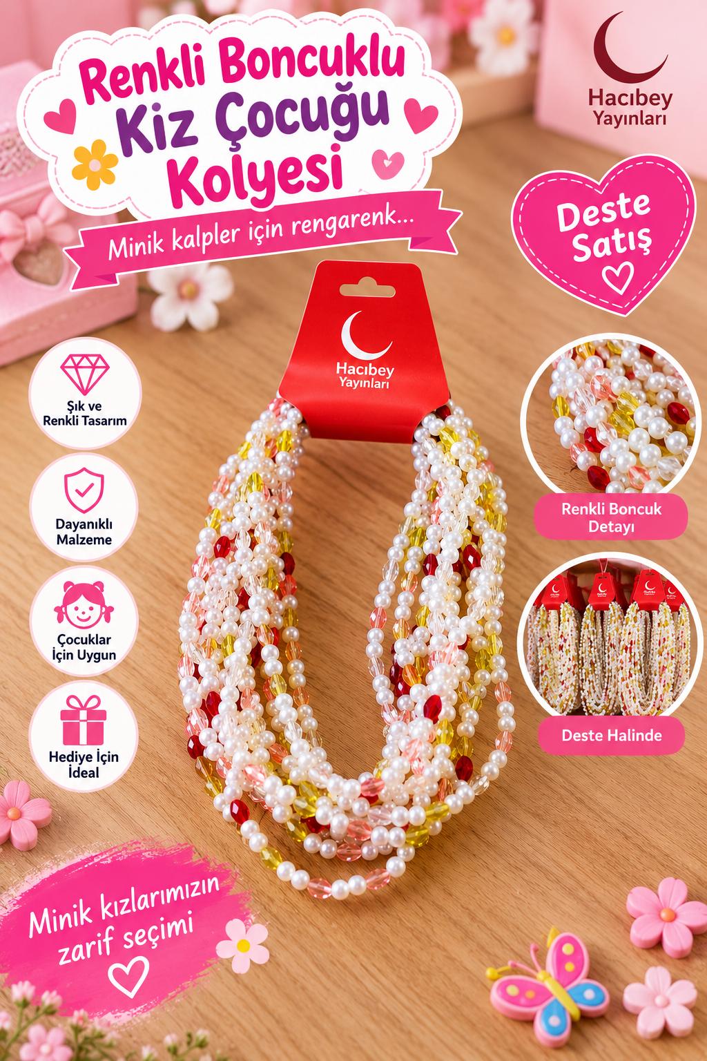 BRZ RENKLİ BONCUKLU KIZ ÇOCUĞU KOLYESİ  DESTE SATIŞ 