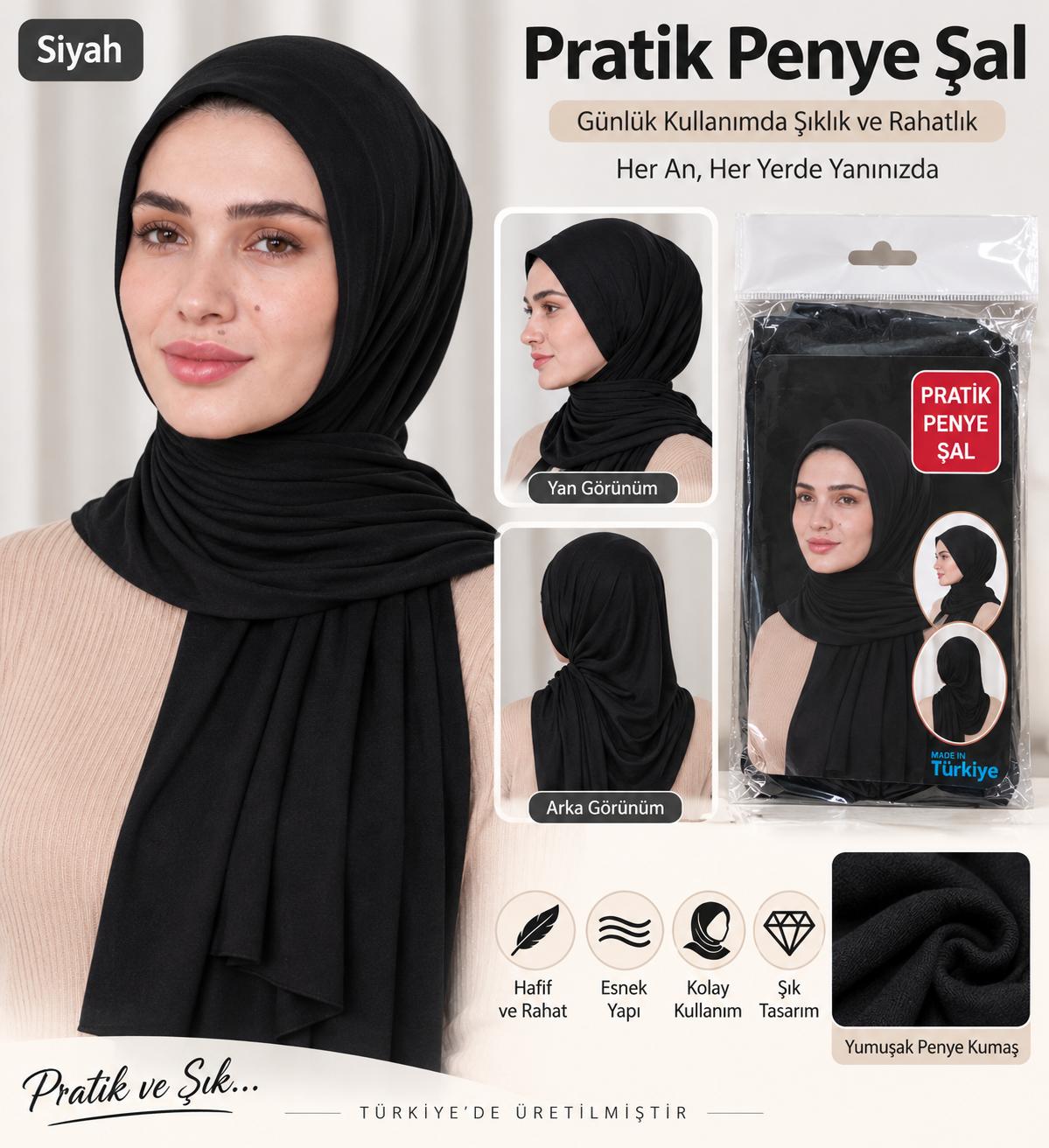 BRZ PRATİK PENYE ŞAL SİYAH ADET SATIŞ