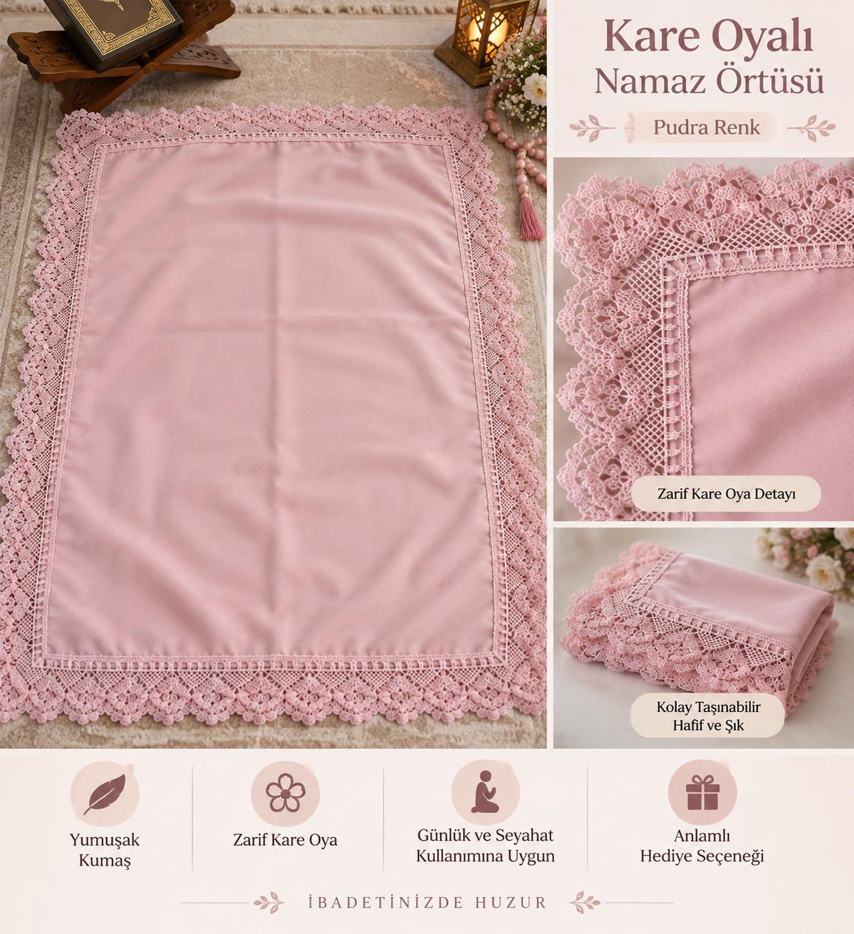 BRZ KARE OYALI PUDRA NAMAZ ÖRTÜSÜ ADET SATIŞ