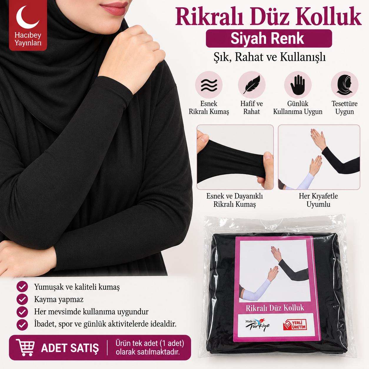 BRZ RİKRALI DÜZ  KOLLUK SİYAH ADET SATIŞ