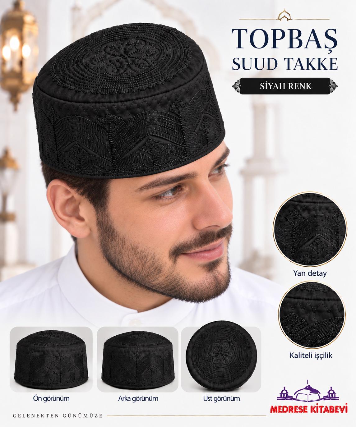 ŞM TOPBAŞ SUUD TAKKE SİYAH 56  NUMARA 9 CM (ADET SATIŞ)