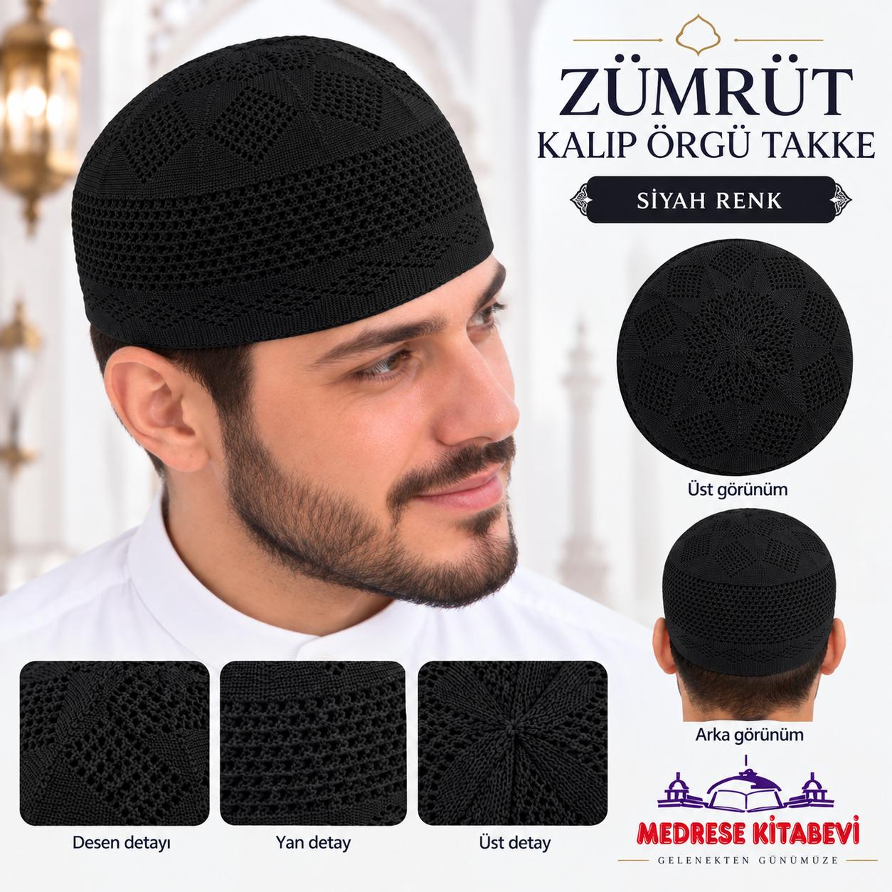 ŞM ZÜMRÜT KALIP TAKKE ÖRGÜ SİYAH 58 NUMARA (ADET SATIŞ)