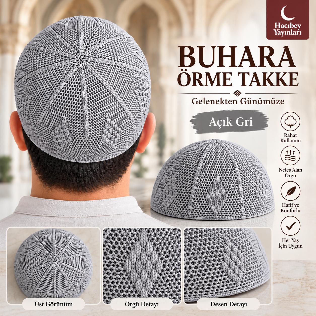 ŞM BUHARA ÖRME TAKKE AÇIK GRİ (ADET SATIŞ)