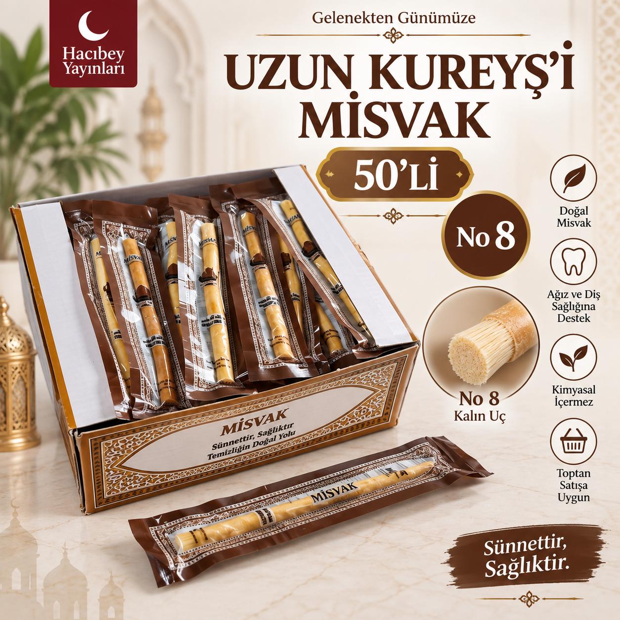 ŞM KUREYŞİ MİSVAK UZUN NO 8 50 Lİ