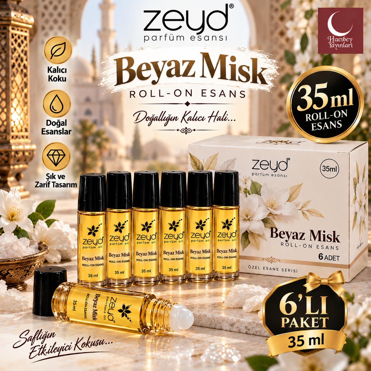 ZEYD ESANS 35 ML BEYAZ MİSK 6 LI