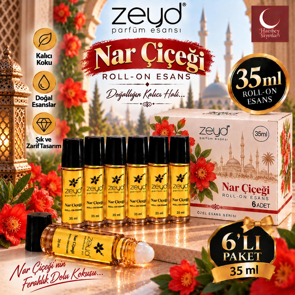ZEYD ESANS 35 ML NAR ÇİÇEĞİ 6 LI
