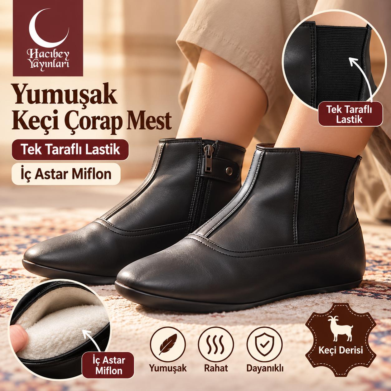 HNS YUMUŞAK KEÇİ TEK TARAFLI LASTİKLİ ÇORAP MEST İÇ ASTAR MİFLON 42 NUMARA