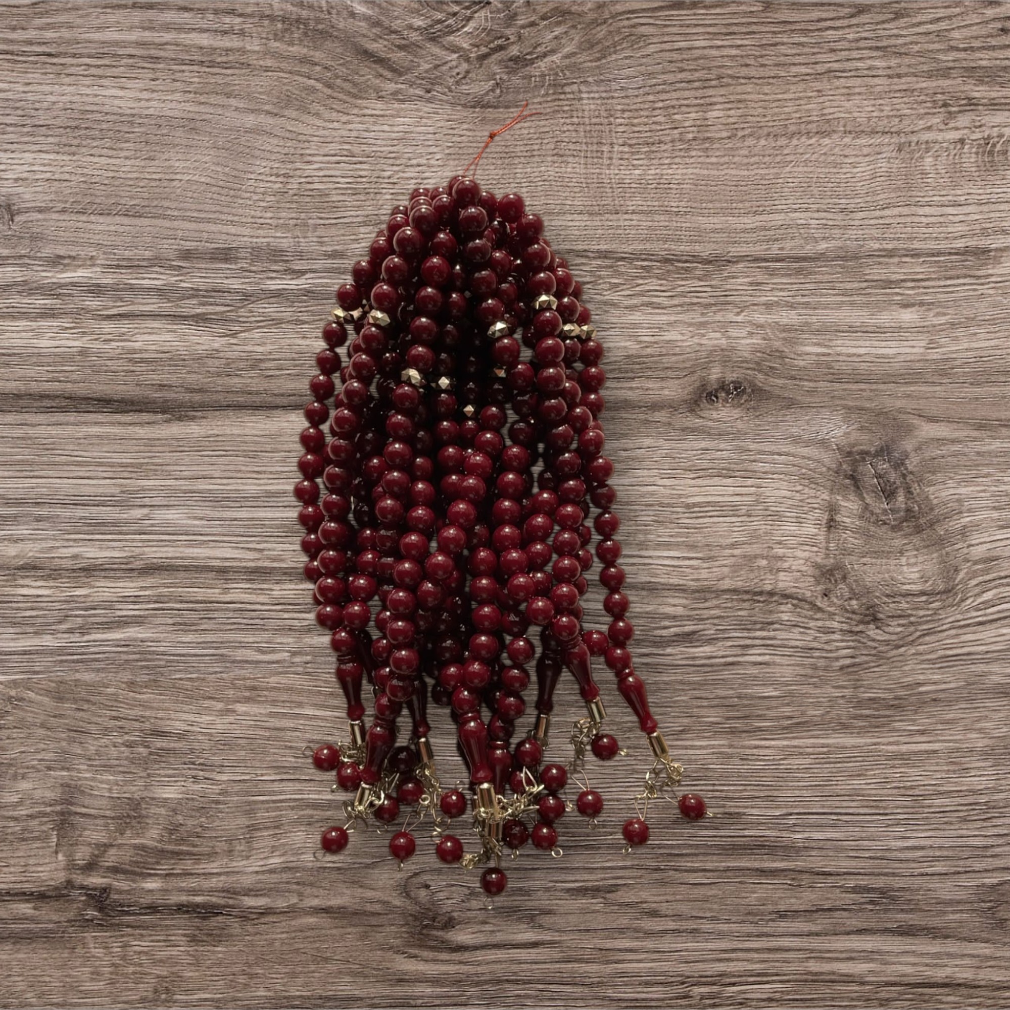 DR TESBİH ZİNCİRLİ 8 MM 33'LÜ BORDO (DESTE SATIŞ)