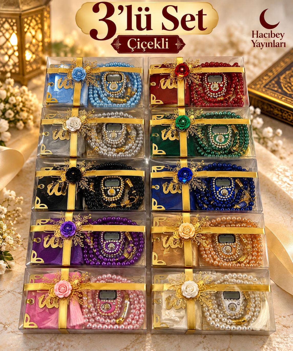 DLK 3'LÜ SET ÇİÇEKLİ