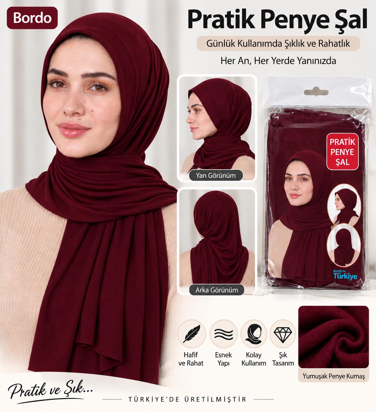 BRZ PRATİK PENYE ŞAL BORDO ADET SATIŞ