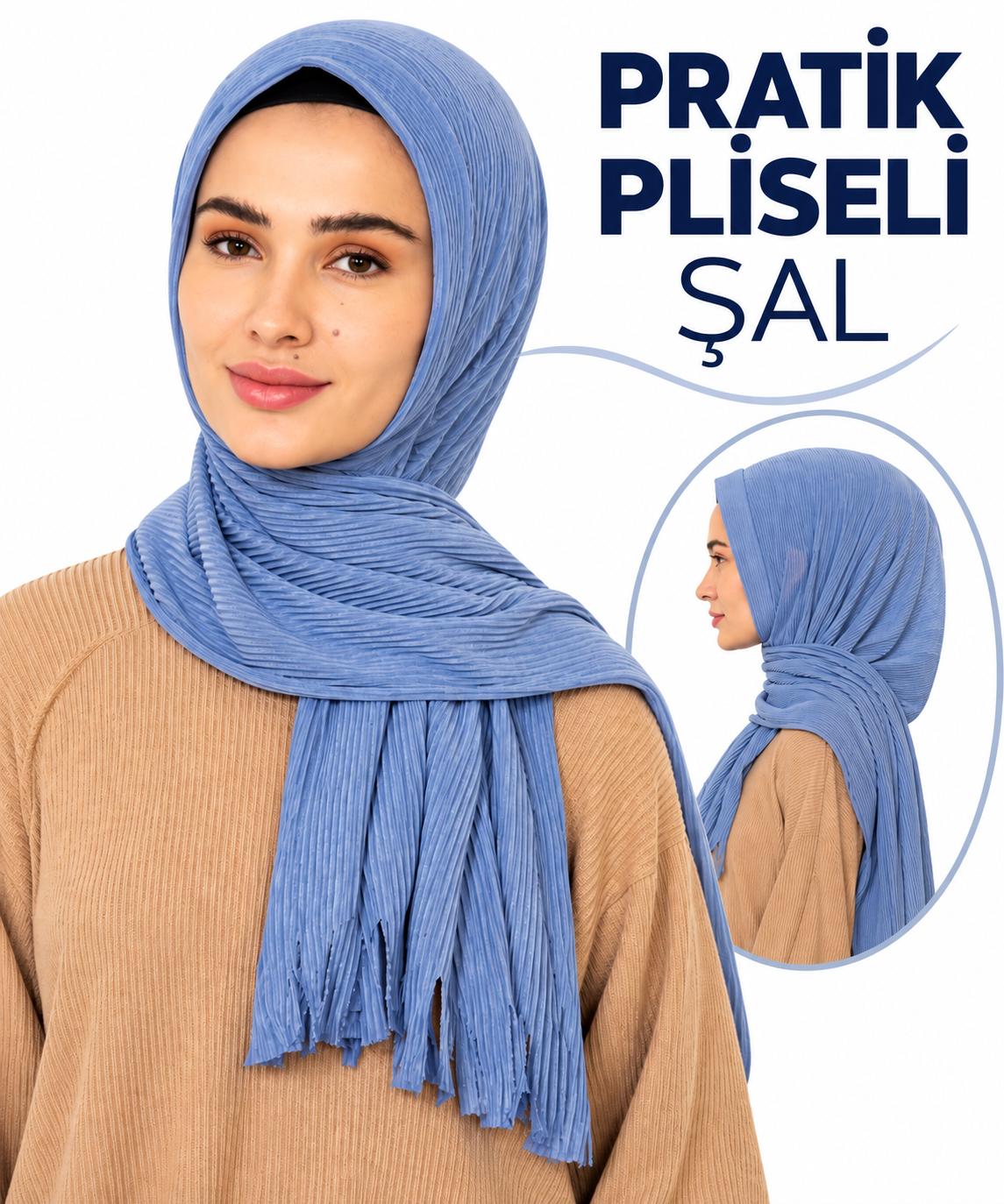 BRZ HAZIR PRATİK PLİSELİ ŞAL ADET SATIŞ