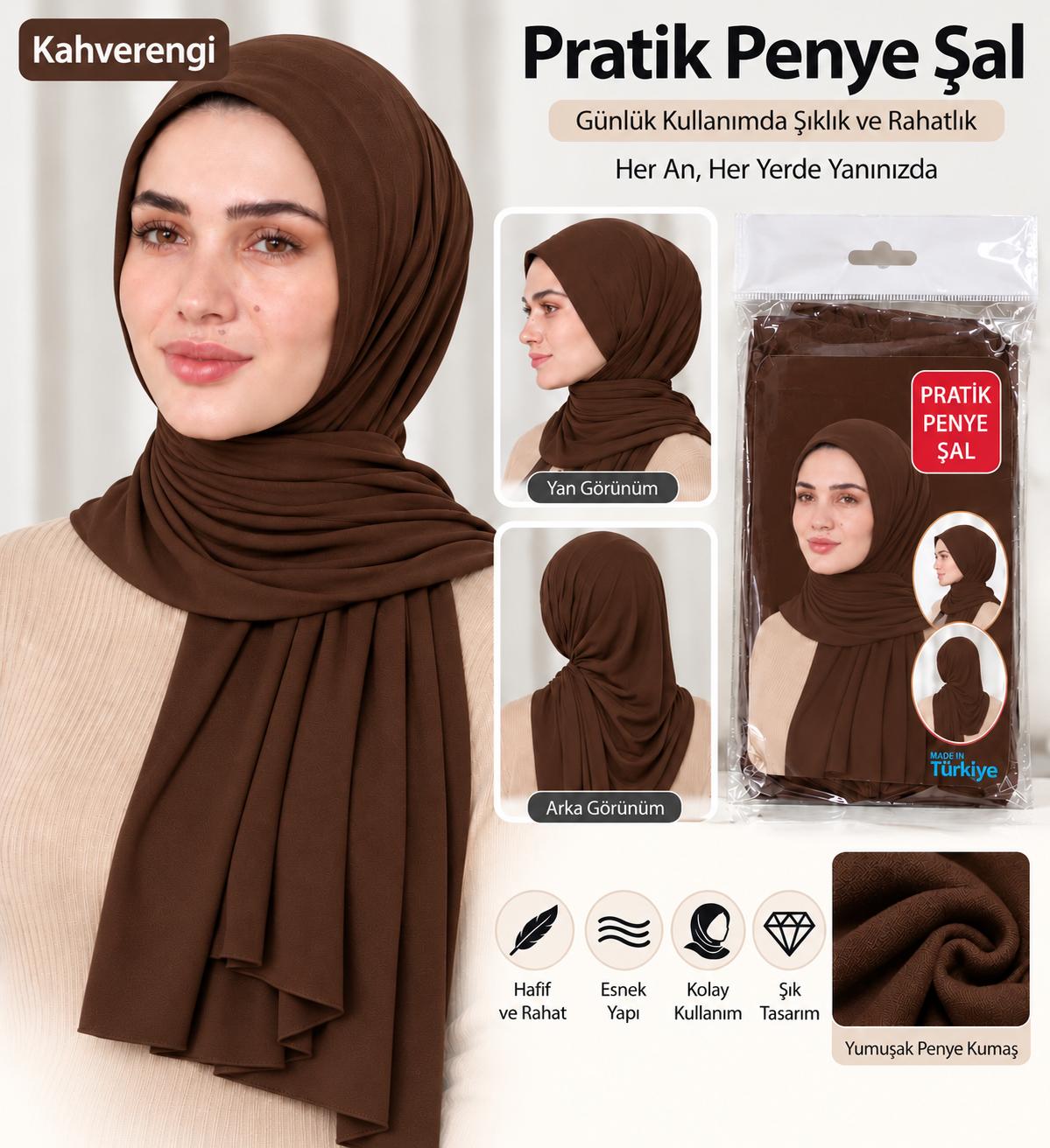 BRZ PRATİK PENYE ŞAL KAHVERENGİ ADET SATIŞ