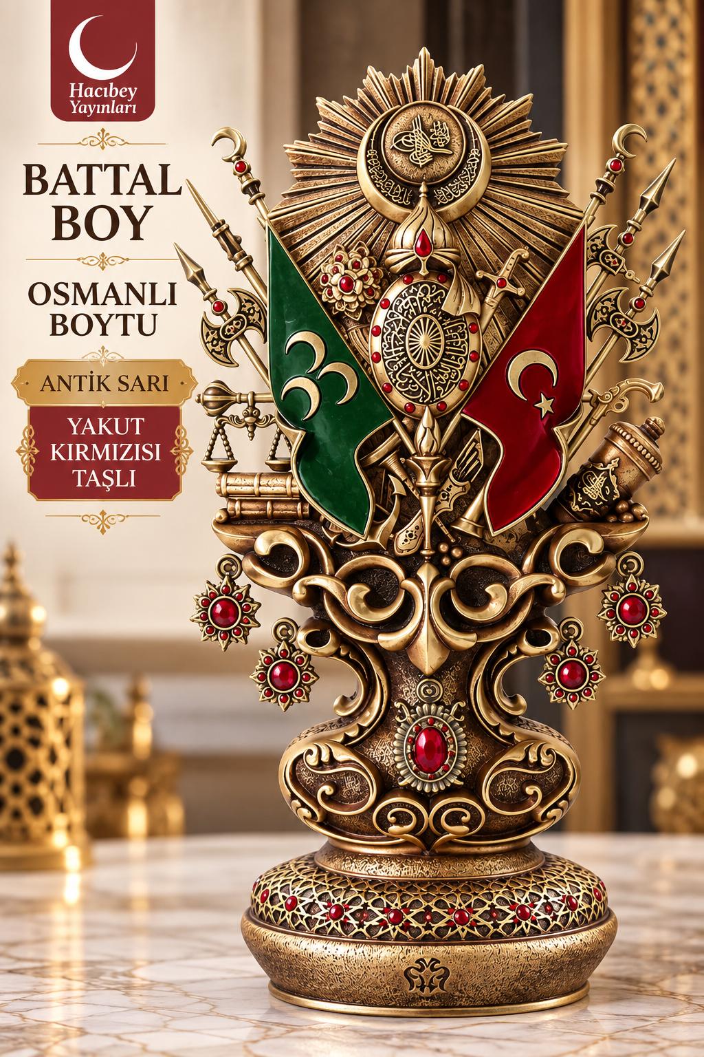 NAKKAŞ NKBY-3405S2Y OSMANLI BOYTU BATTAL BOY ANTİK SARI YAKUT KIRMIZI TAŞLI