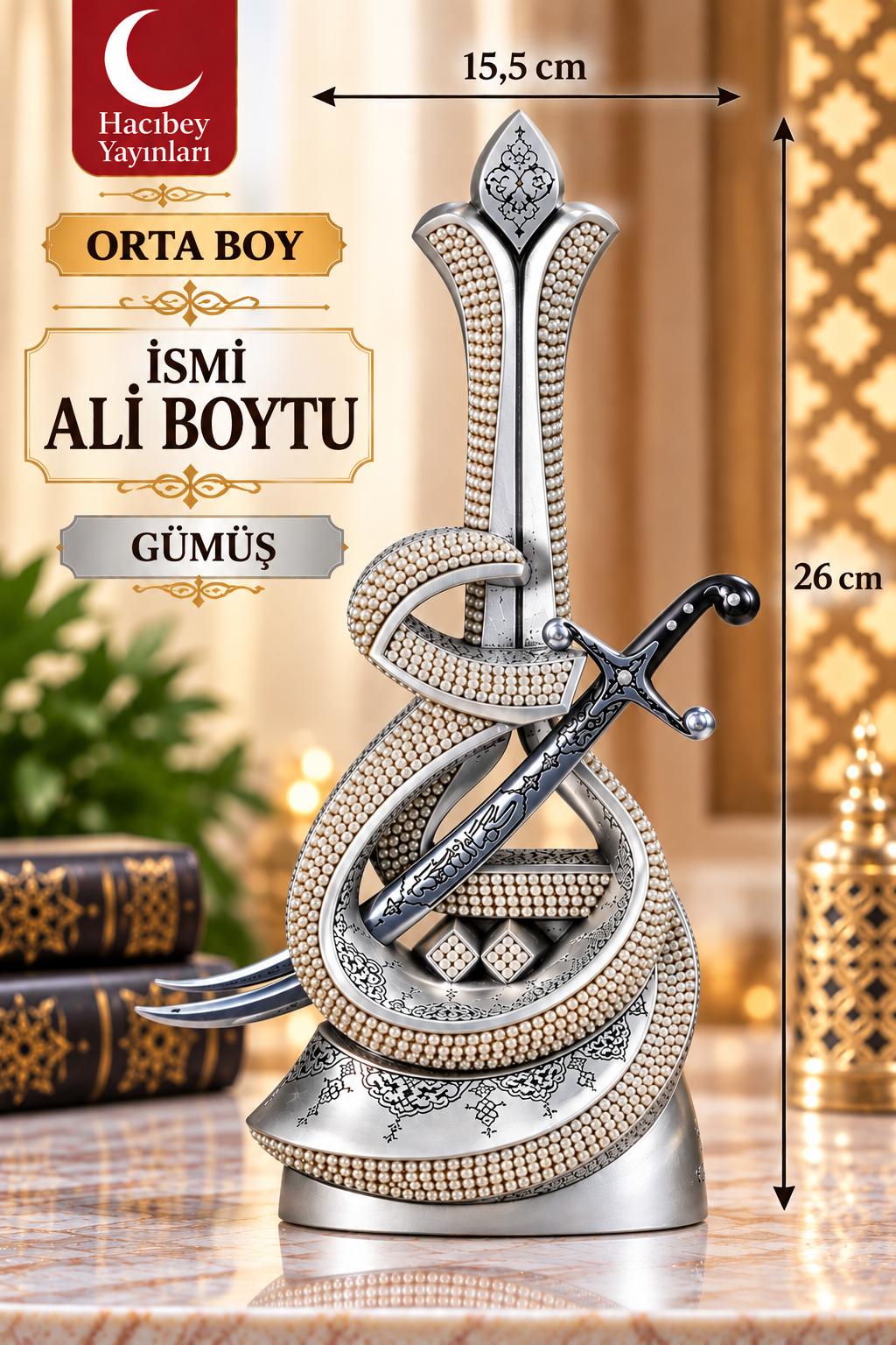 NAKKAŞ NKBY-2603G1 İSMİ ALİ BOYTU ORTA BOY GÜMÜŞ