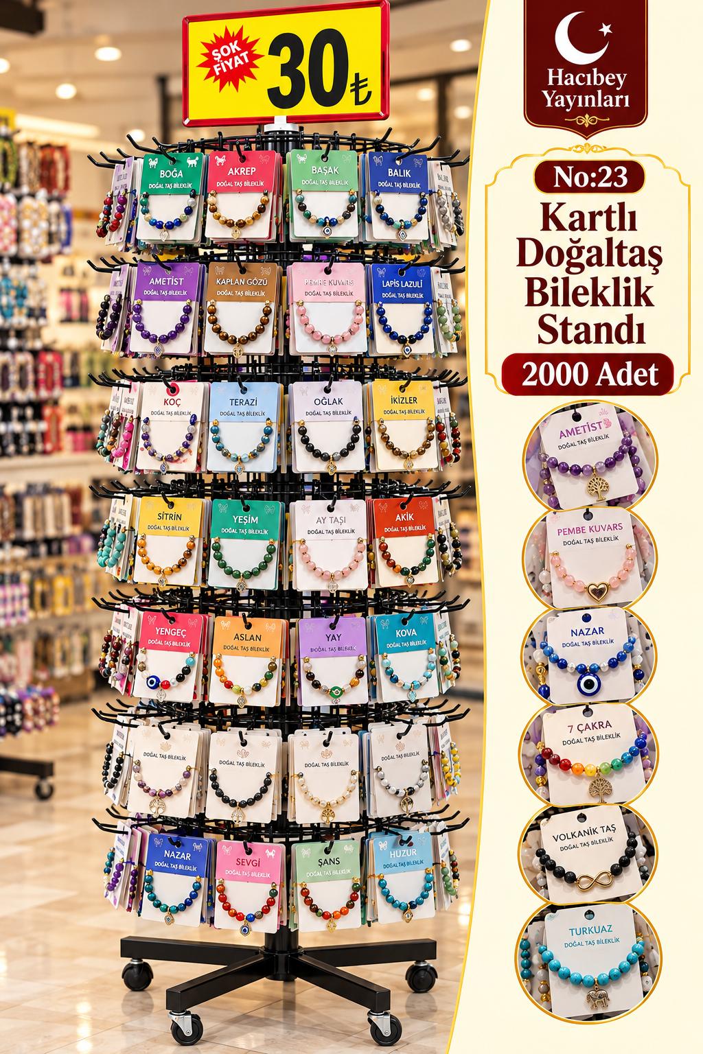 NO:23 KARTLI DOĞALTAŞ BİLEKLİK (2000 ADET)