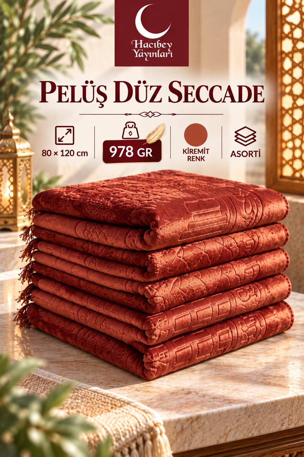 MSK PELÜŞ DÜZ SECCADE KİREMİT RENK 978 GR 80*120 CM