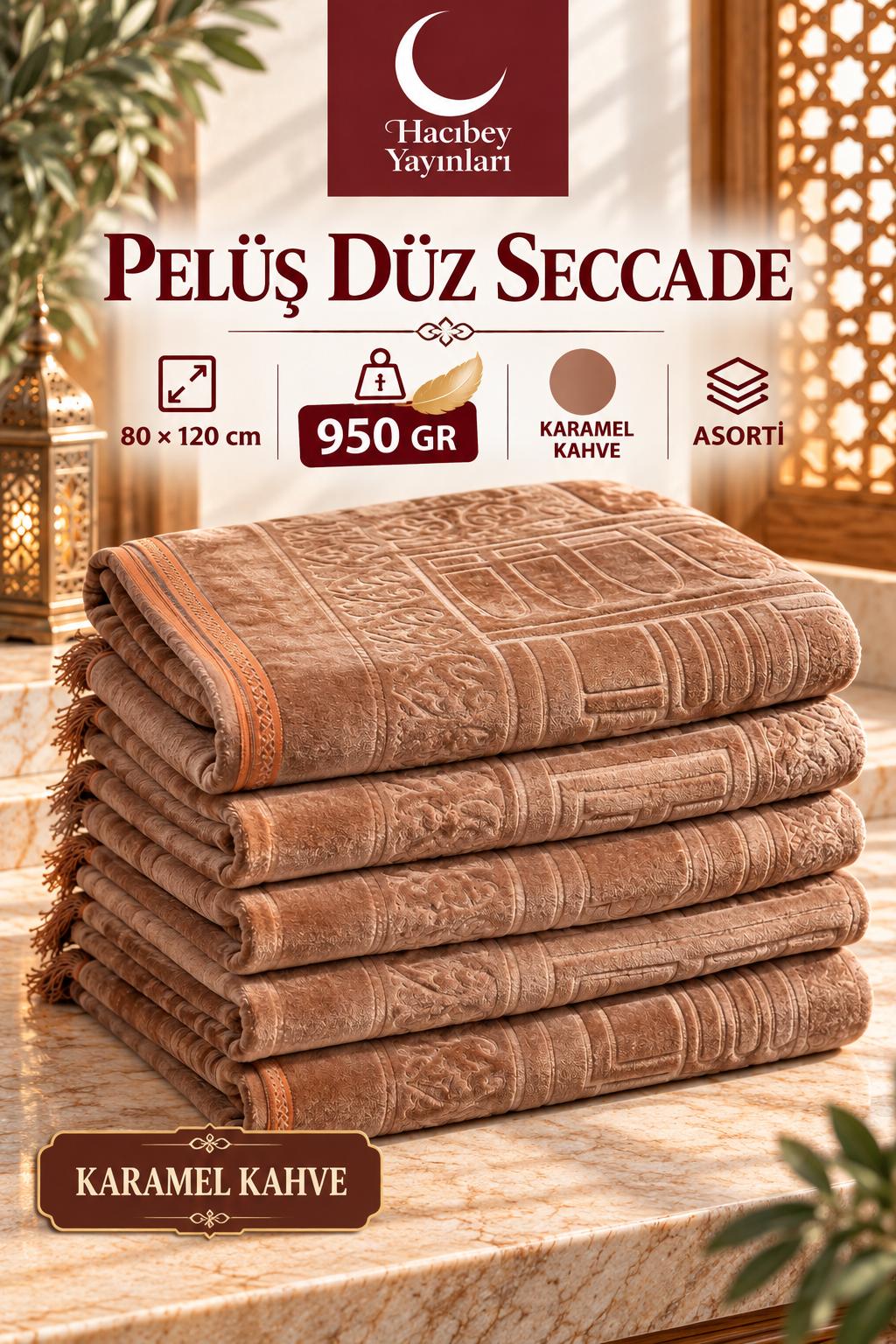 MSK PELÜŞ DÜZ SECCADE KARAMEL KAHVE 950 GR 80*120 CM