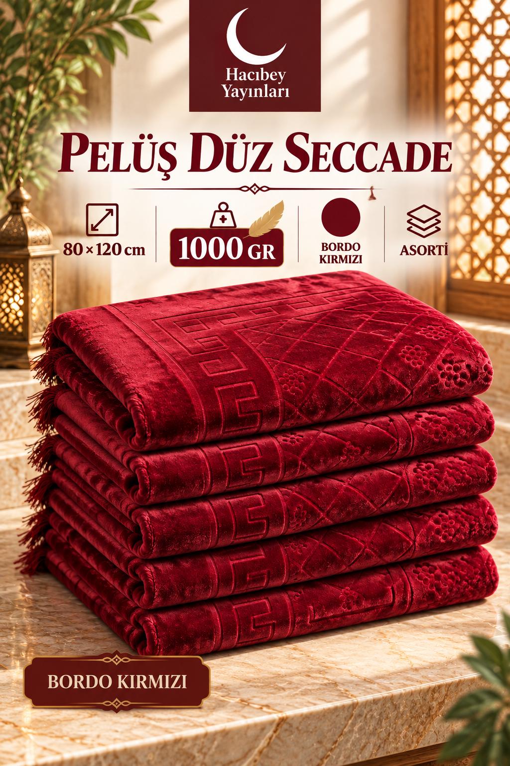 MSK PELÜŞ DÜZ SECCADE BORDO KIRMIZI 1000 GR 80*120 CM