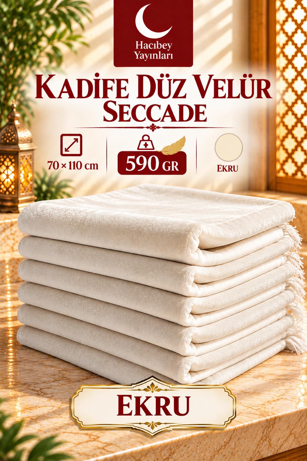 MSK KADİFE  DÜZ VELÜR SECCADE 70X110 590 GR EKRU