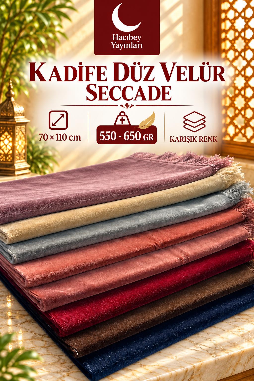 MSK KADİFE  DÜZ VELÜR SECCADE 70X110 550 - 600  GR KARIŞIK RENK