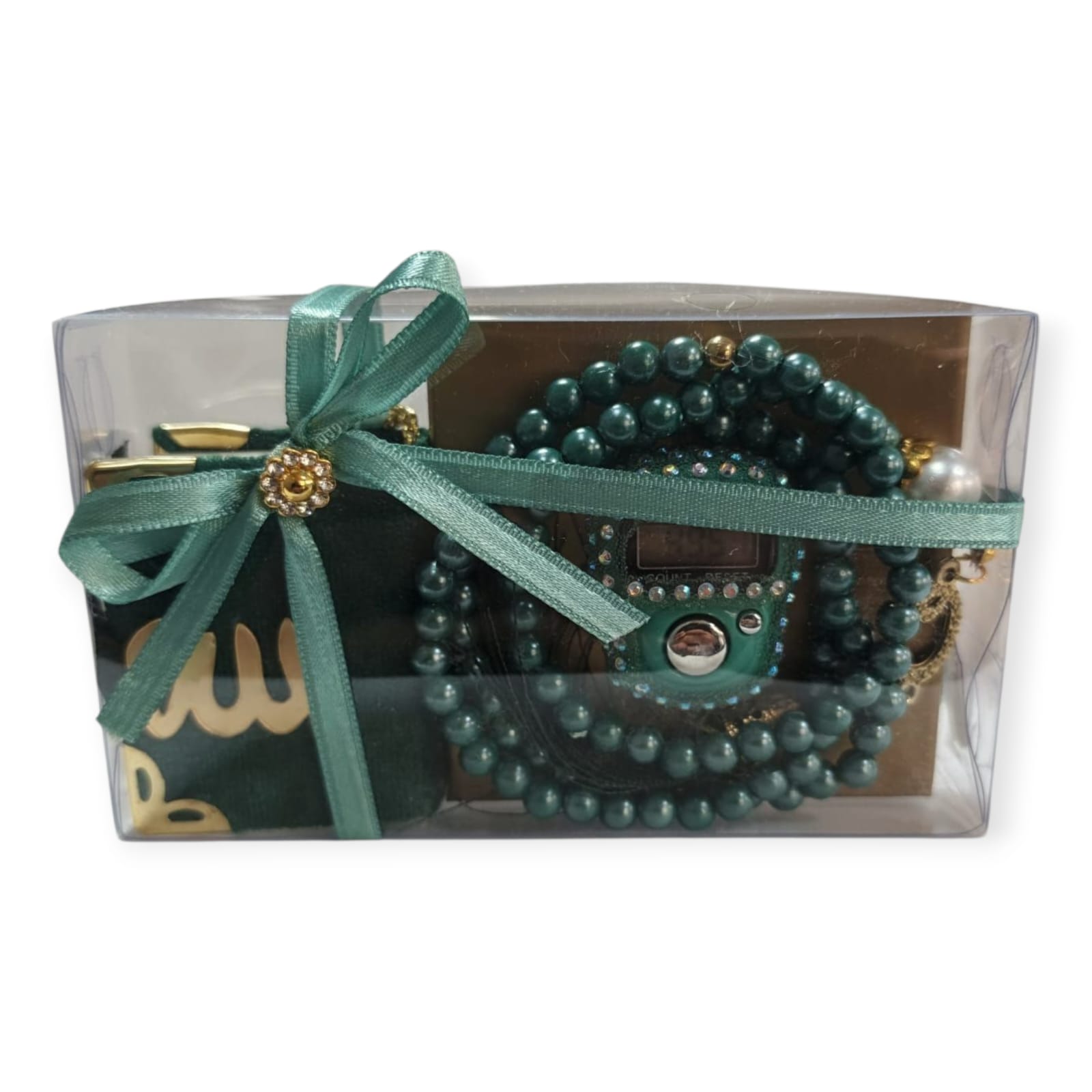 DLK MİNİ KURAN EKONOMİK HEDİYELİK SET PAKETTE 4'LÜ YEŞİL (MİNİ KURAN,ZİKİRMATİK,İNCİ TESBİH)
