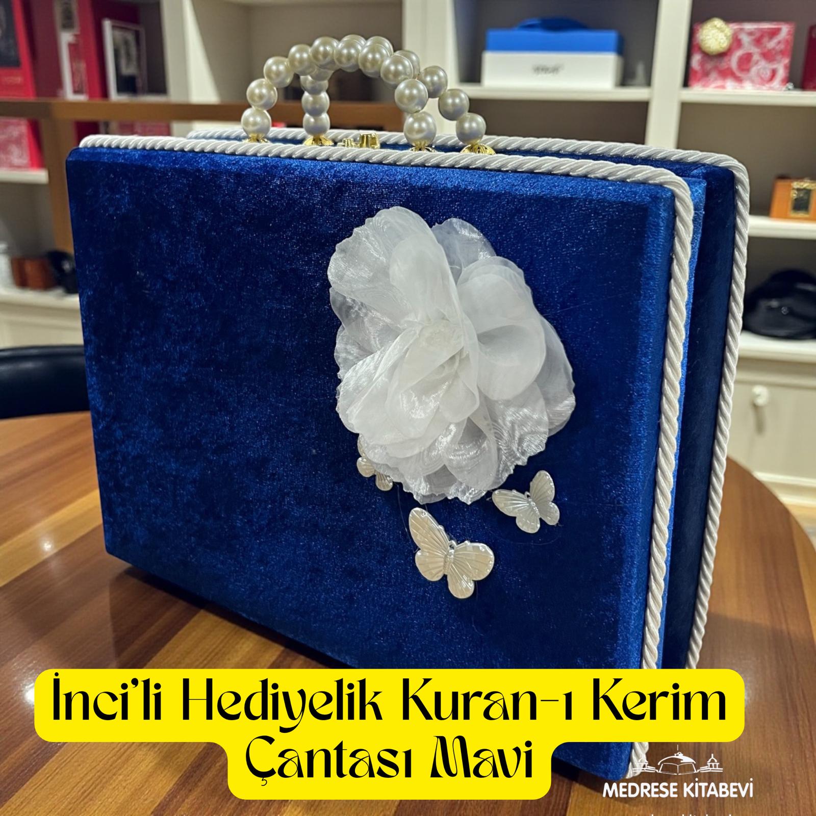 HVR İNCİLİ ÇEYİZ ÇANTASI MAVİ