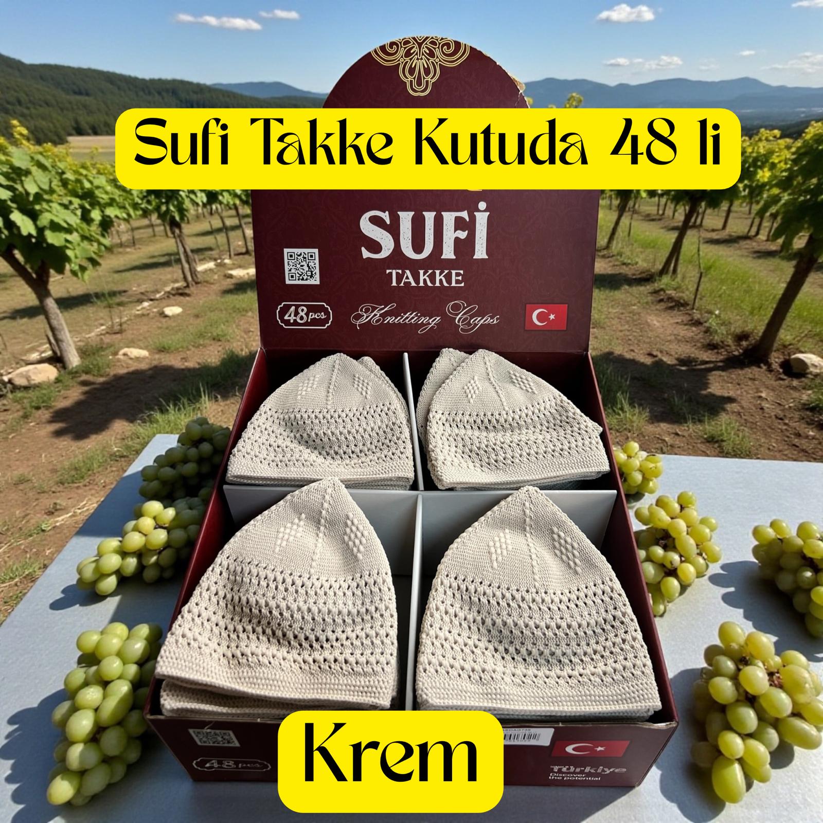 İR TAKKE KREM SUFİ KUTUDA 48 Lİ 