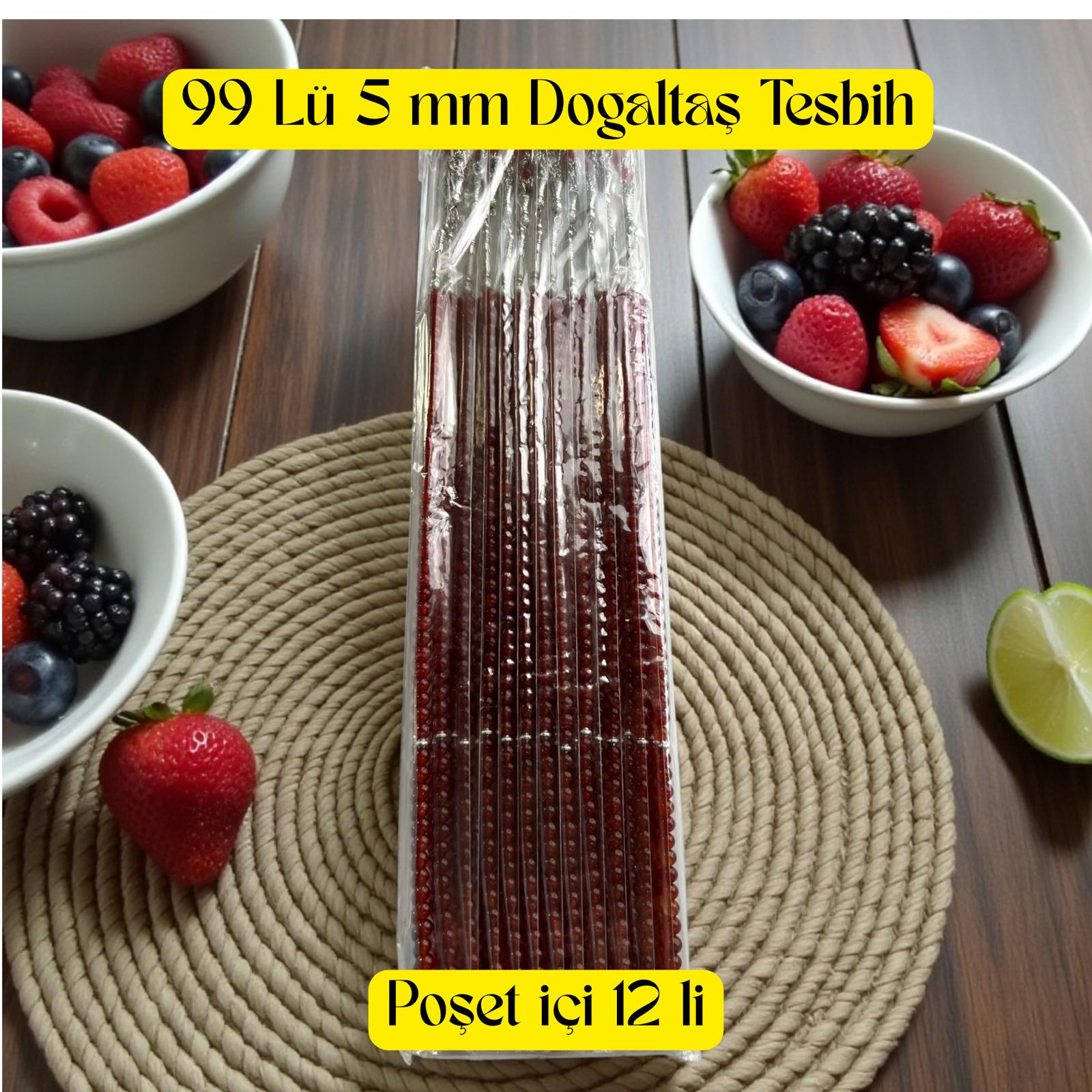 İR TESBİH 99 5 MM DOĞALTAŞ POŞET İÇİ 12 Lİ 