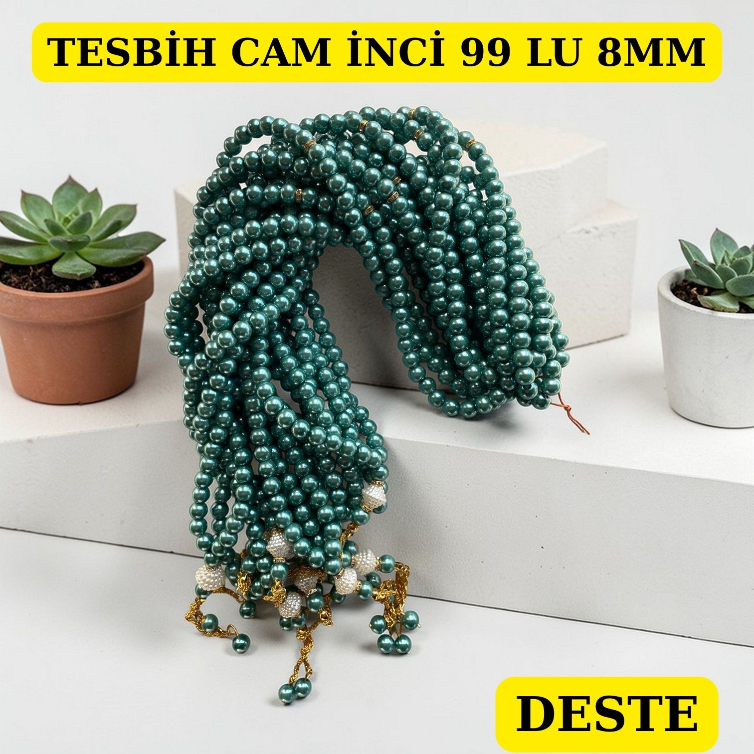 DRG TESBİH CAM İNCİ 99 LU 8MM DESTE