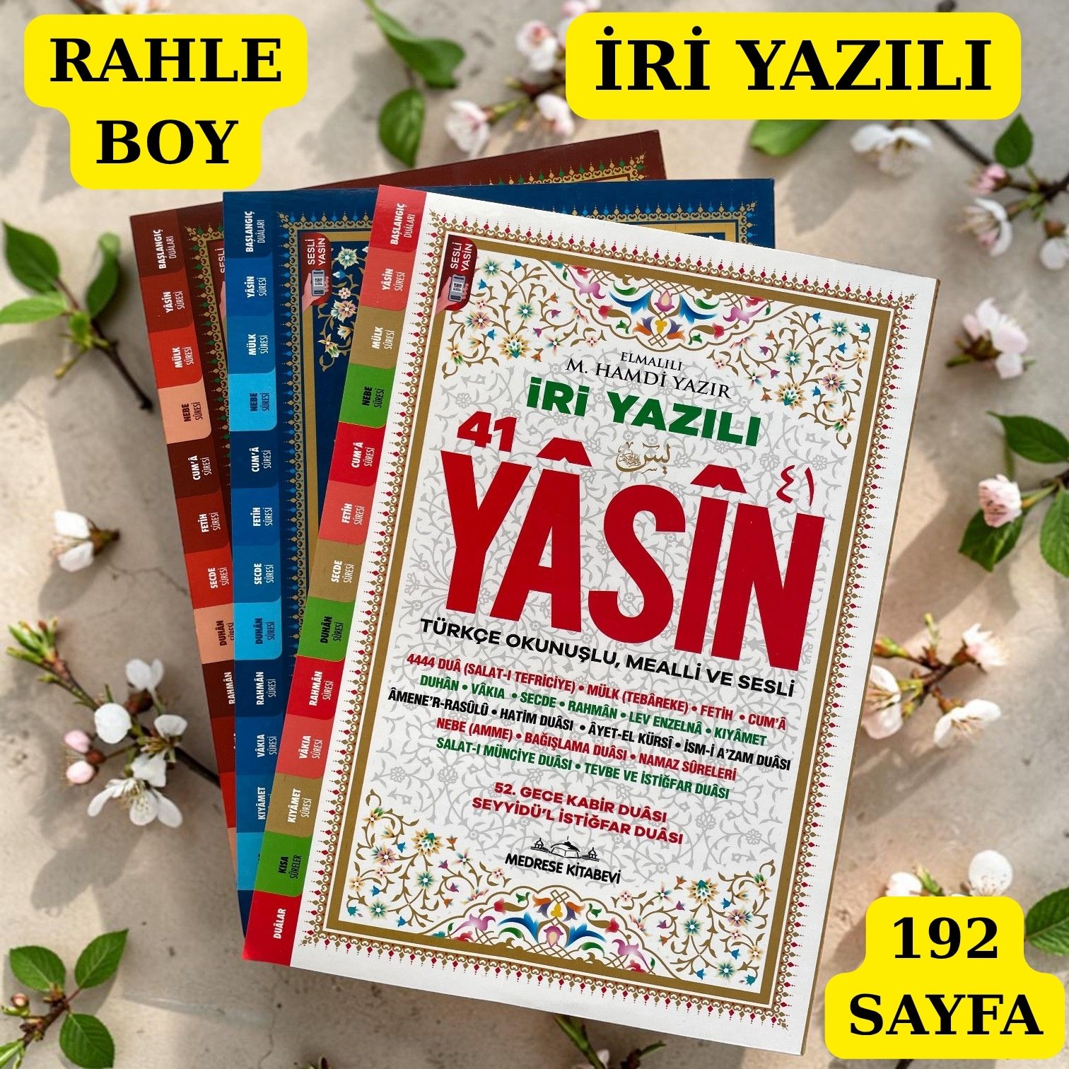RAHLE BOY İRİ YAZILI KARTON KAPAK YASİN 192 SAYFA