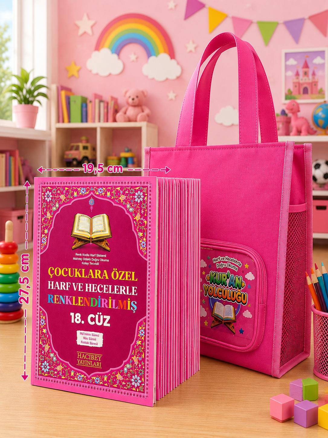 ÇANTALI ÇOCUK HATİM CÜZÜ PEMBE