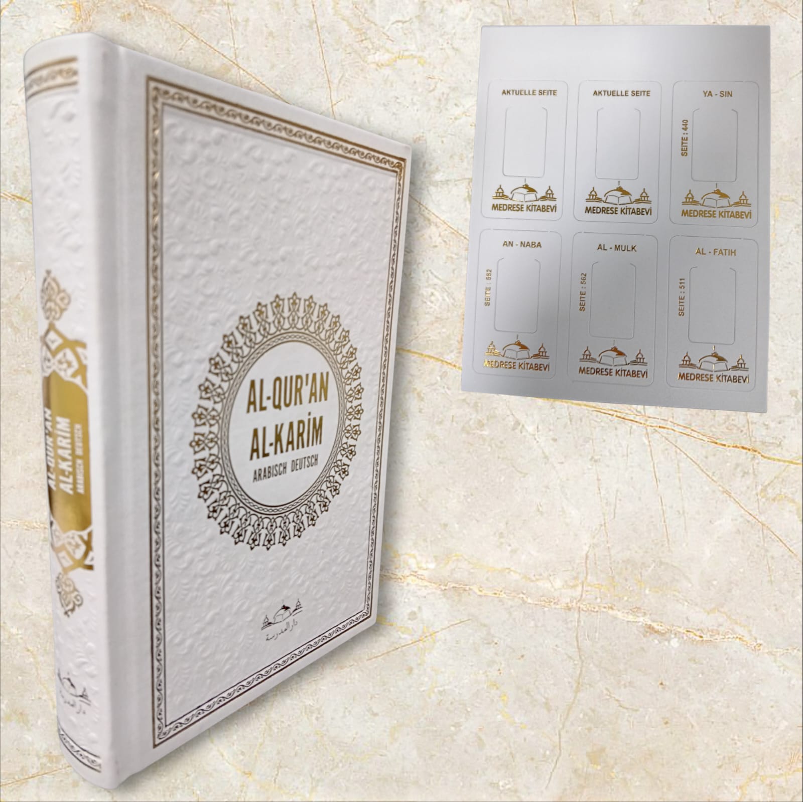 HAFIZ BOY TERMO DERİ AL QURAN AL KARİM ALMANCA KURAN BEYAZ